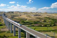 Train going through rural China