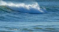 Waves breaking in ocean