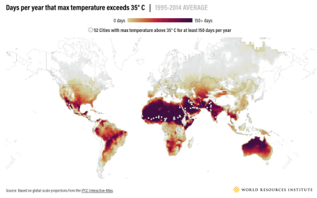 52城每年日最高气温逾35℃的天数超过150天| 1995-2014年