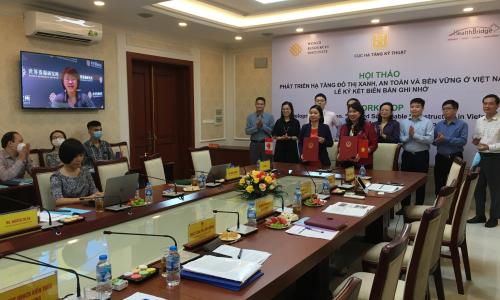 Memorandum of understanding between WRI and Administration of Technical Infrastructure Ministry of Construction Vietnam group photo
